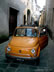 Nicola arrives in Barga Vecchia in a FIAT 500