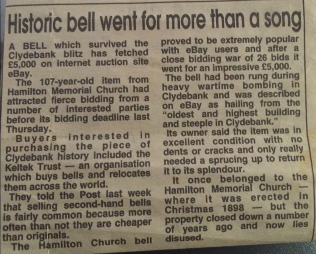The end of the Scottish bell for Barga story